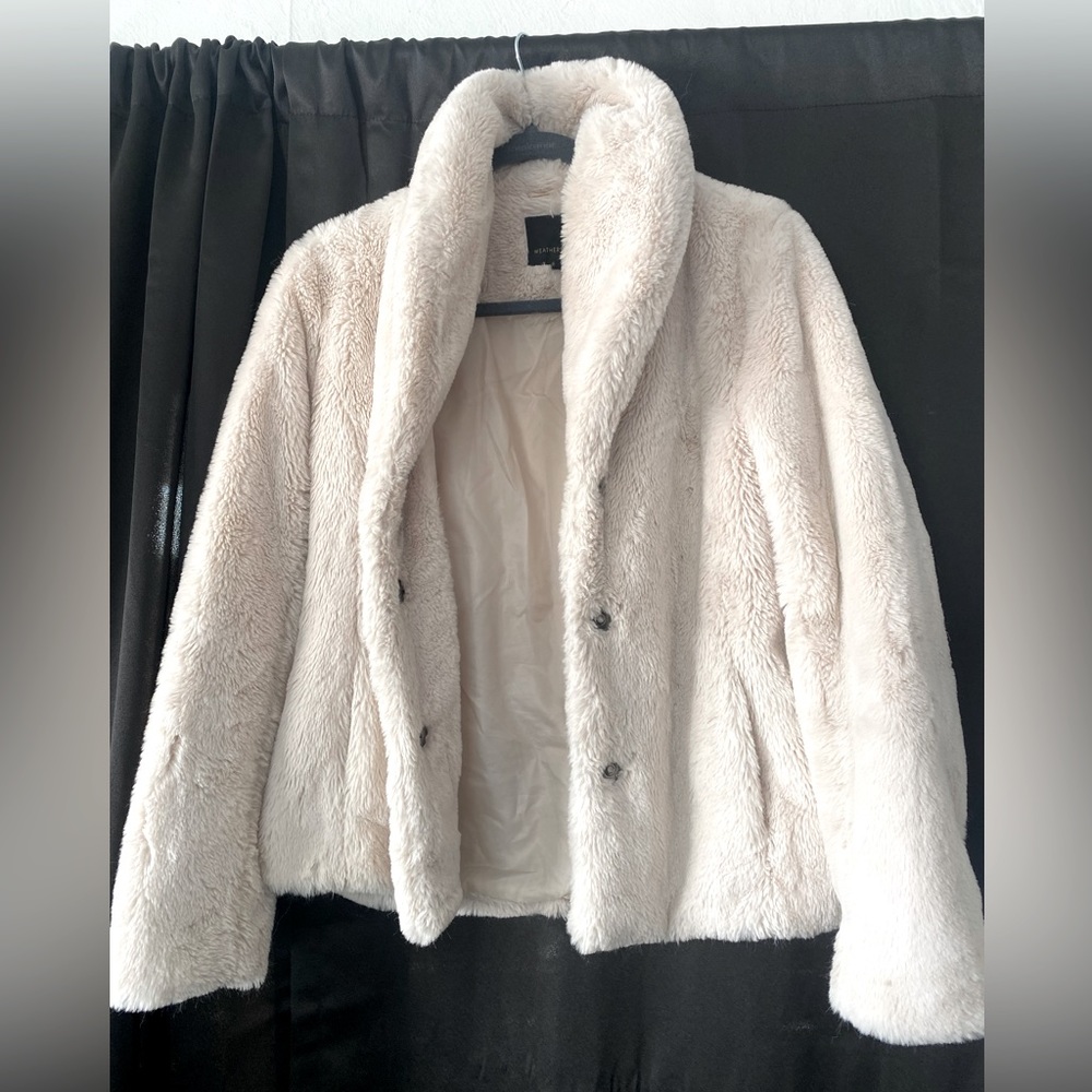 Ivory Faux Fur jacket - S